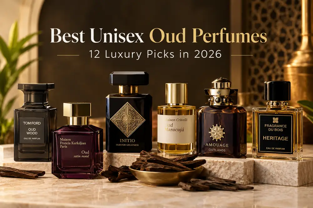 Best Unisex Oud Perfumes: 12 luxurious oud fragrances featuring rich woody, smoky, and warm amber notes in 2026.